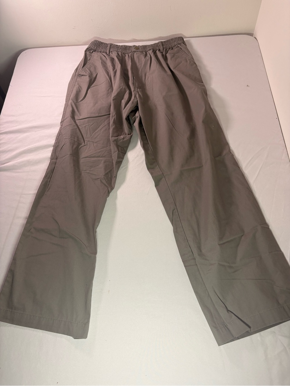 Haband Men's Elastic Waist Chinos in Taupe Brown(ub3)